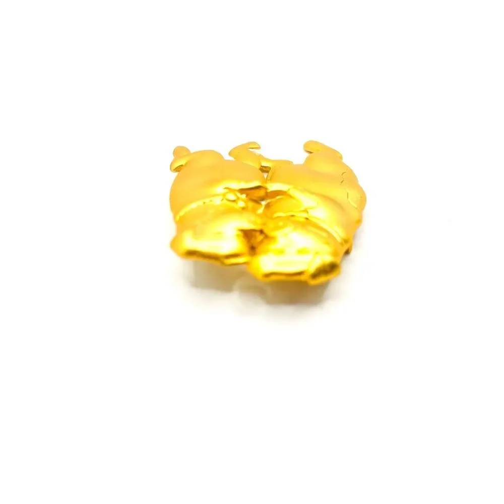 Gold Dancing Pig Brooch Pin